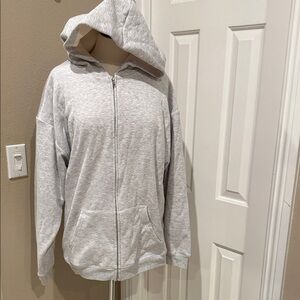 Skims Gray Zip-Up Hoodie